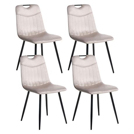 Beliani Lot de 4 chaises de salle à manger en Velours Glamour ARGYLE  