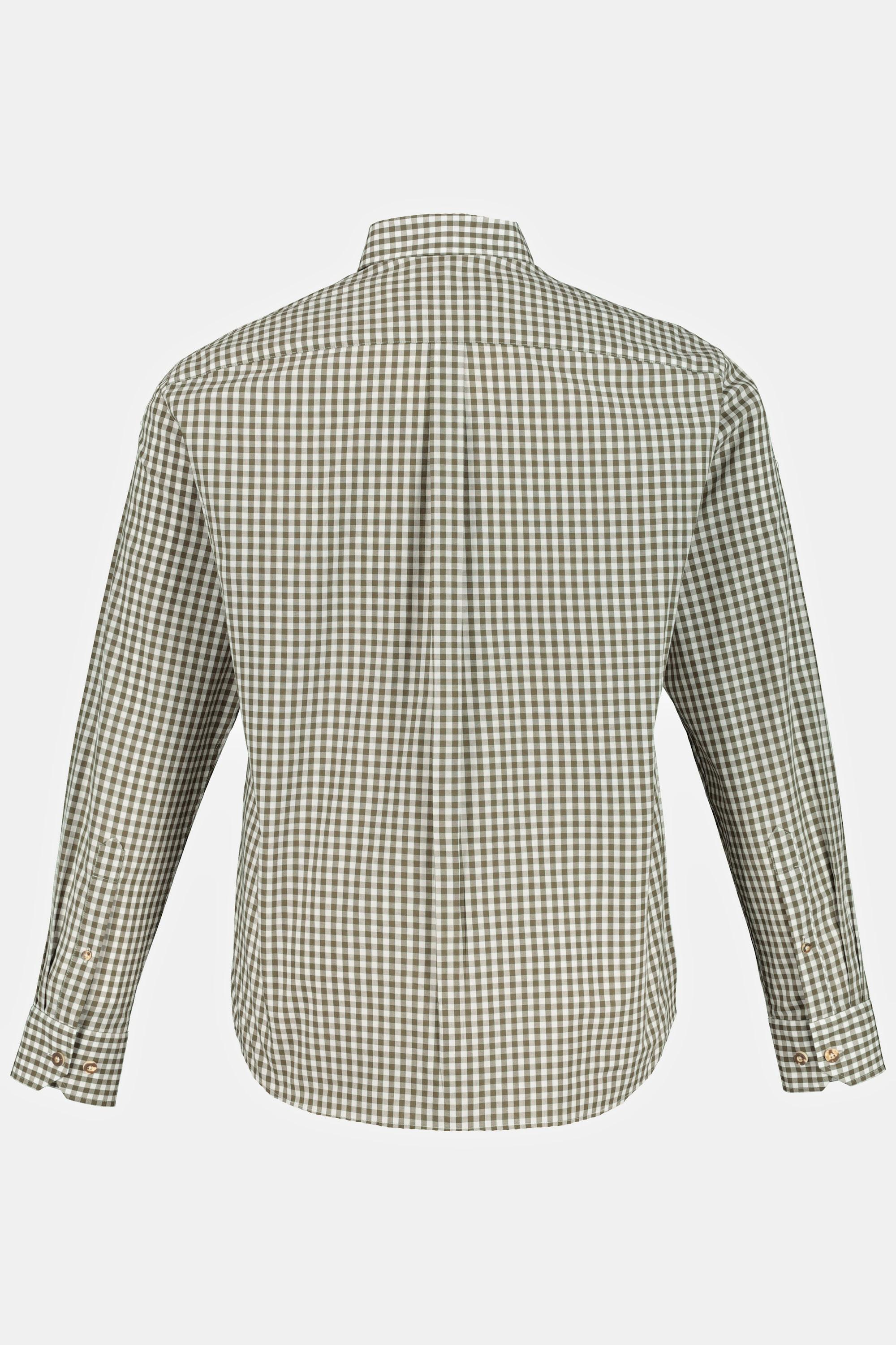 JP1880  Chemise à carreaux de tenue bavaroise traditionnelle - manches longues et col boutonné, coupe Modern Fit - jusqu'au 8 XL 