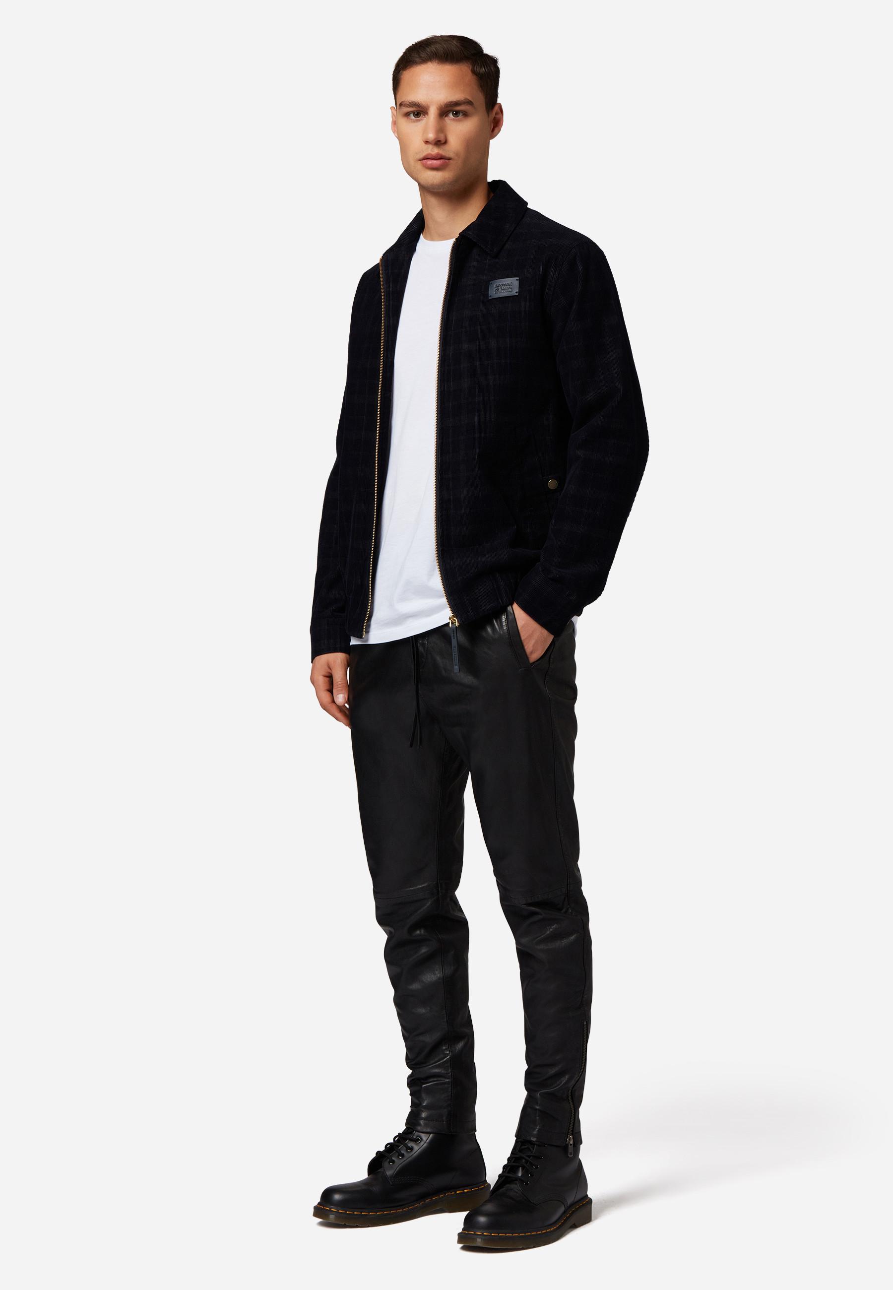 RICANO  Pantalon en cuir pour hommes Mike, pantalon de jogging en cuir avec fermeture éclair à la cheville 