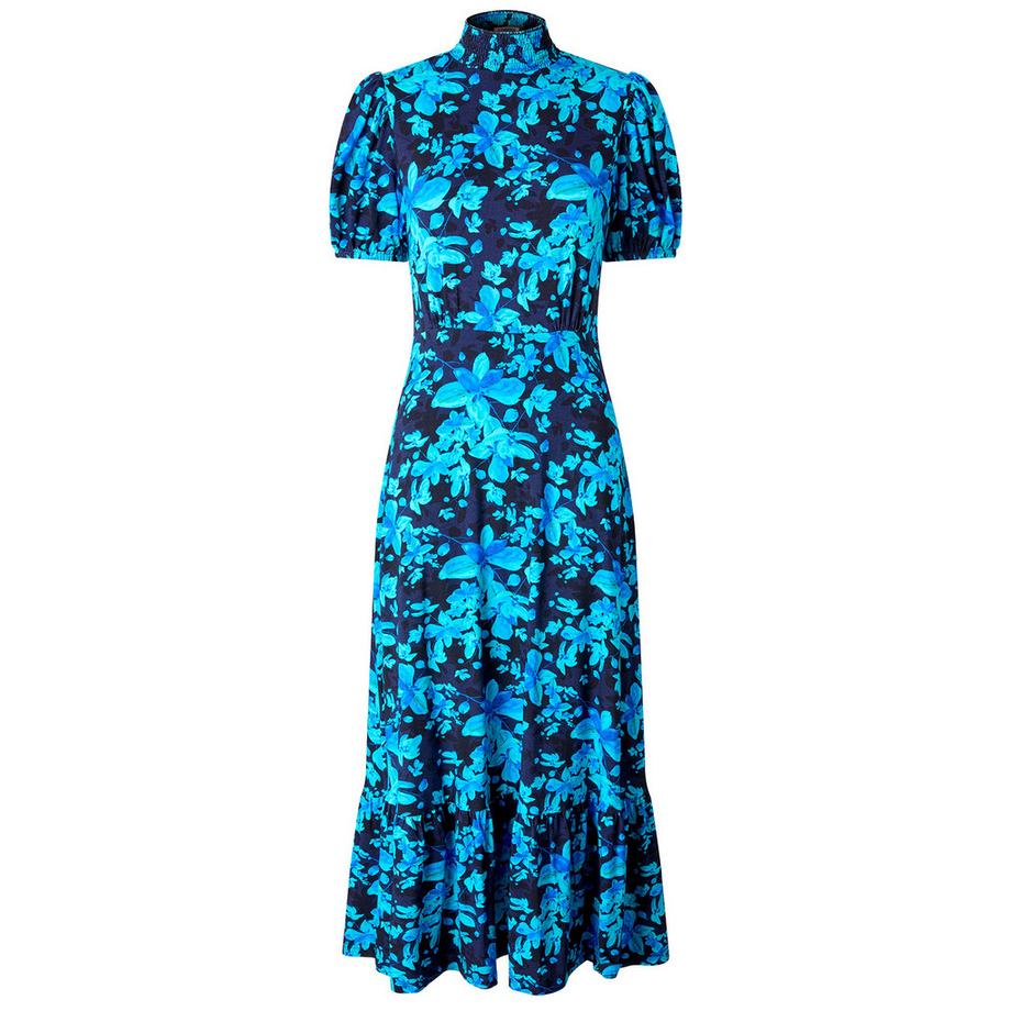 Joe Browns Robe Jersey Manches Bouffantes Motif Floral Col Montant  