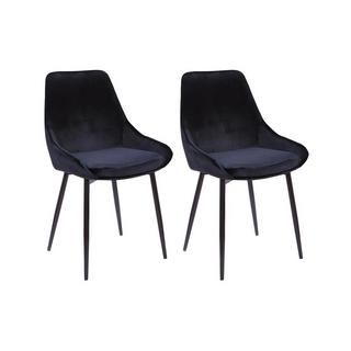 Vente-unique Lot de 2 chaises Velours métal MASURIE  