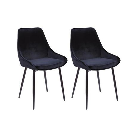 Vente-unique Lot de 2 chaises Velours métal MASURIE  