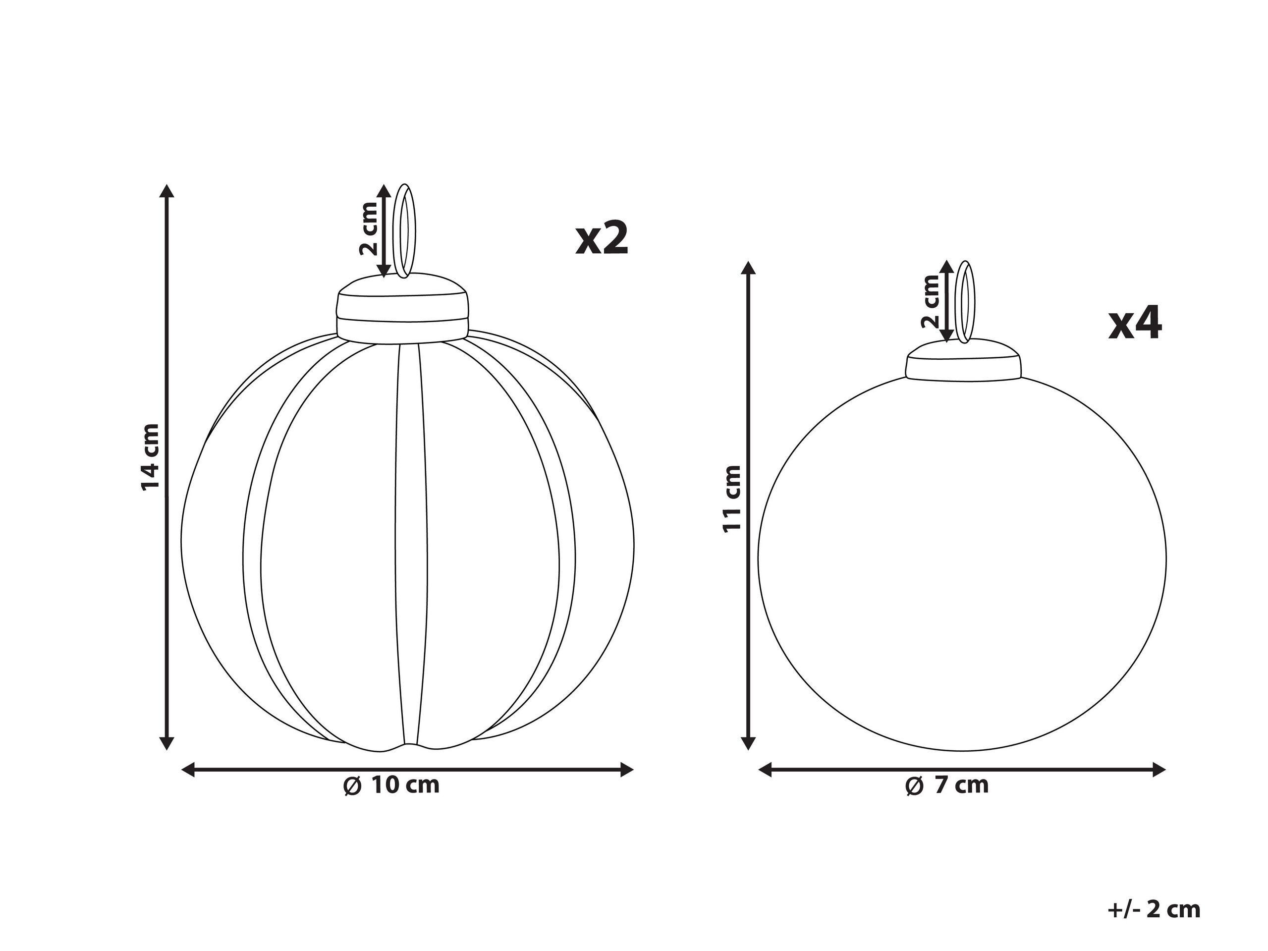 Beliani  Weihnachtsbaumkugeln aus Glas Klassisch ARGENTIN 