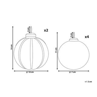 Beliani  Weihnachtsbaumkugeln aus Glas Klassisch ARGENTIN 