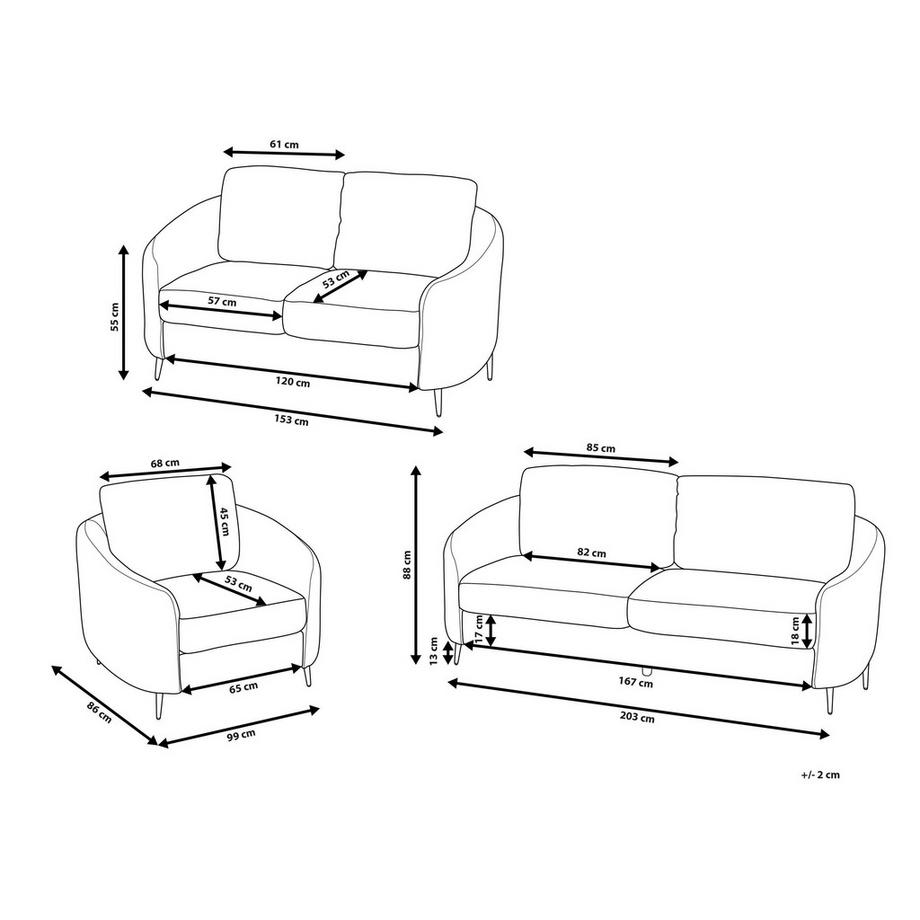 Beliani Ensemble de salon en Tissu Traditionnel TROSA  