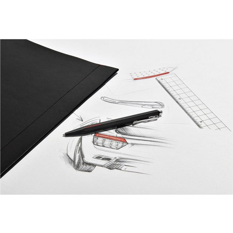 Kugelschreiber Ecridor Racing Medium (M), Schwarz