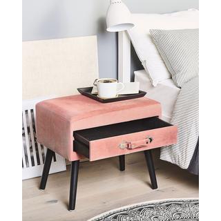 Beliani Comodino 1 cassetto en Velluto a coste Retrò EUROSTAR  