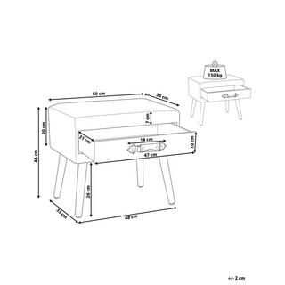 Beliani Comodino 1 cassetto en Velluto a coste Retrò EUROSTAR  