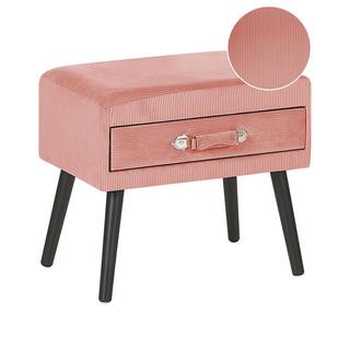 Beliani Comodino 1 cassetto en Velluto a coste Retrò EUROSTAR  