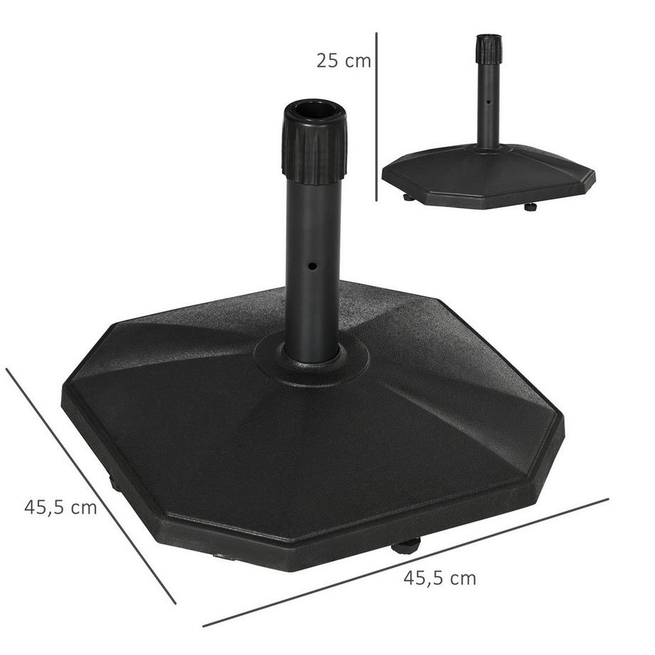 Northio Portaombrellone 22Kg Base Stabile Per Pali Ø32/34/38Mm, Riempimento In Cemento, Ideale Per Giardino, Nero, Ø46X39H Cm  