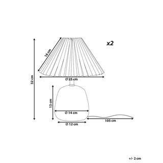 Beliani Lampe à poser en Céramique Rustique ZEYI  