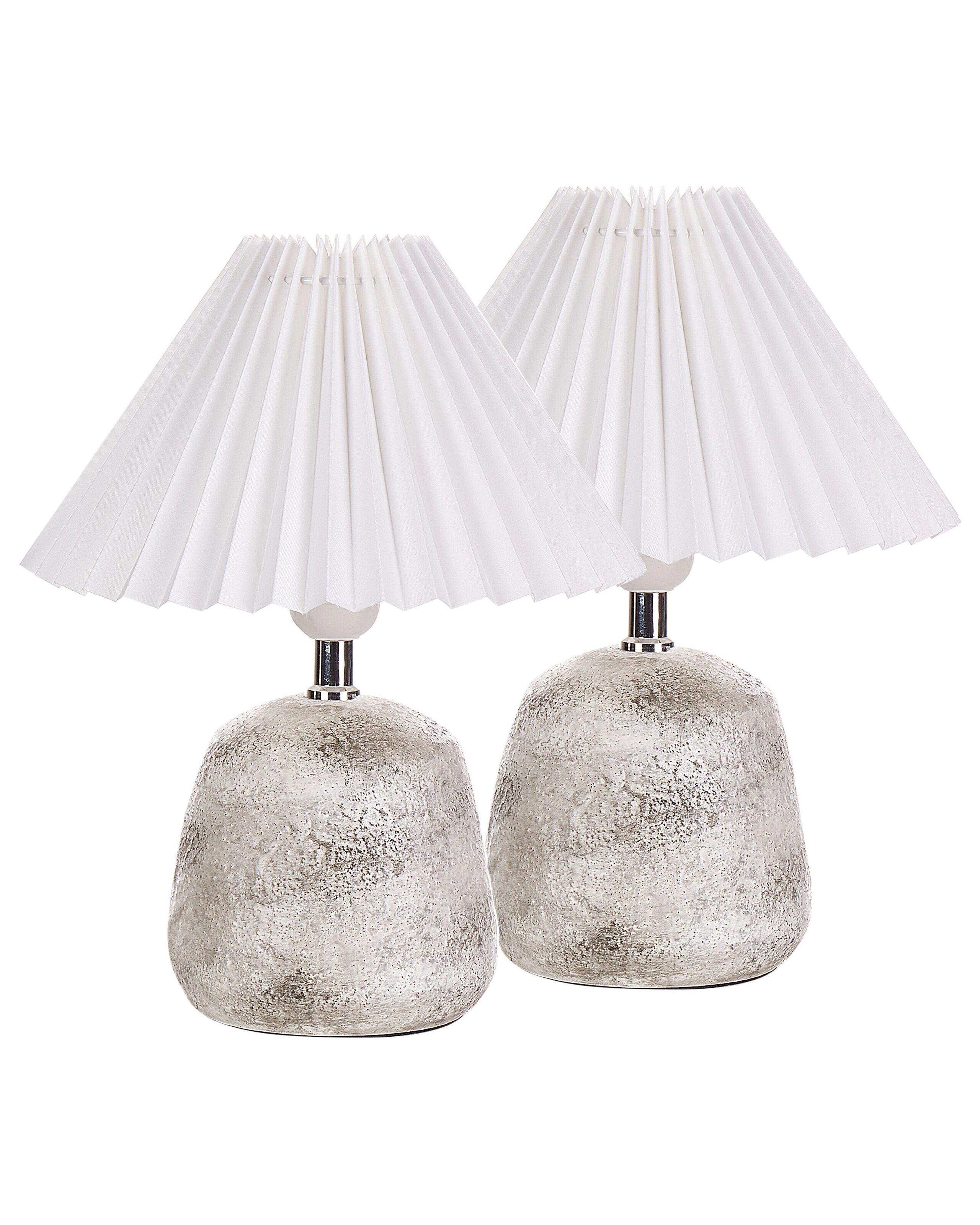 Beliani Lot de 2 lampes de bureau en Céramique Rustique ZEYI  