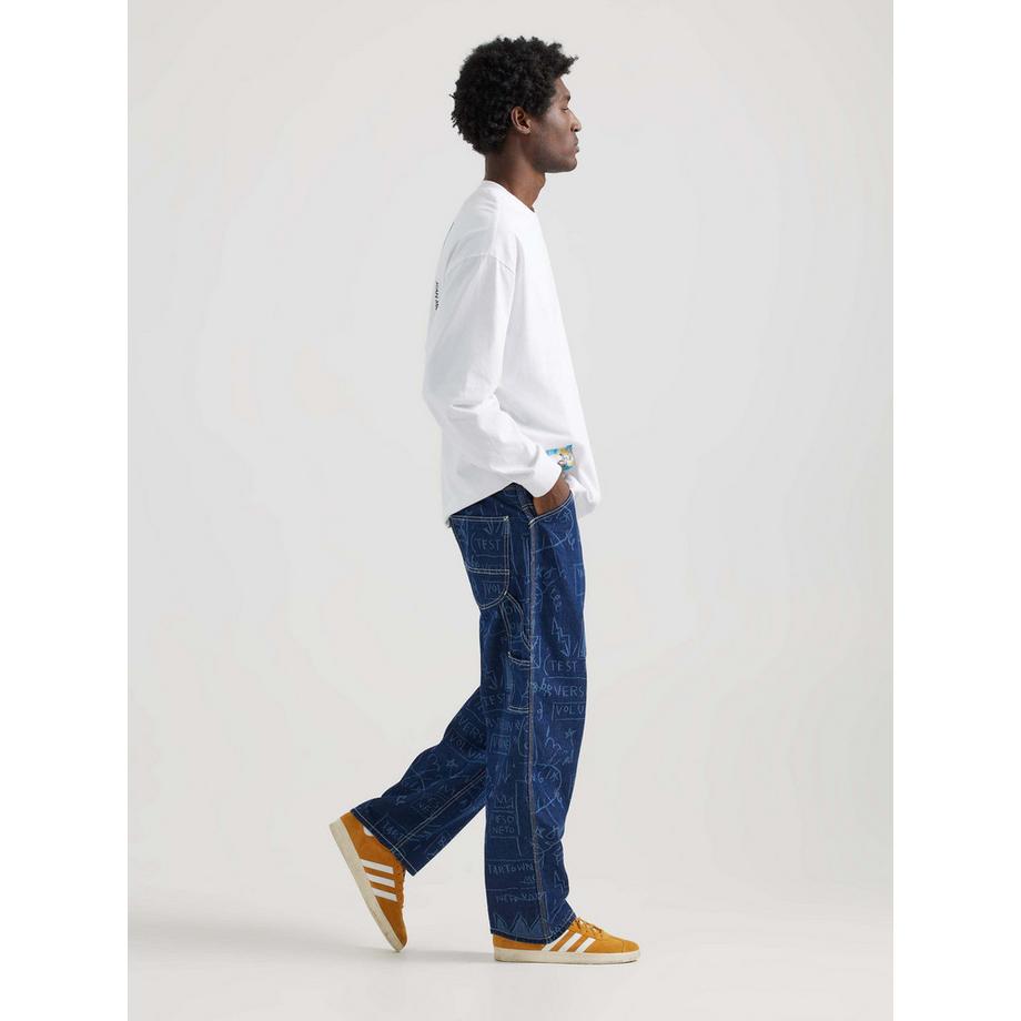 Lee x Basquiat Printed Wide Leg Carpenter Jeans  