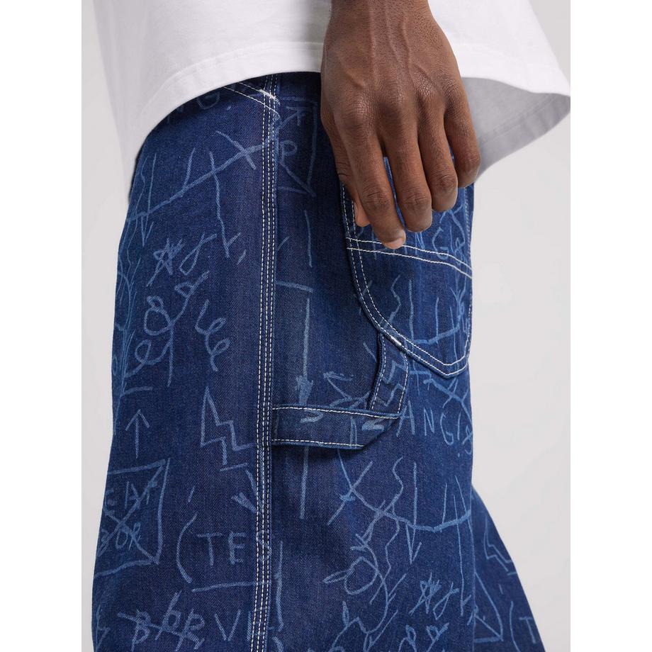 Lee x Basquiat Printed Wide Leg Carpenter Jeans  