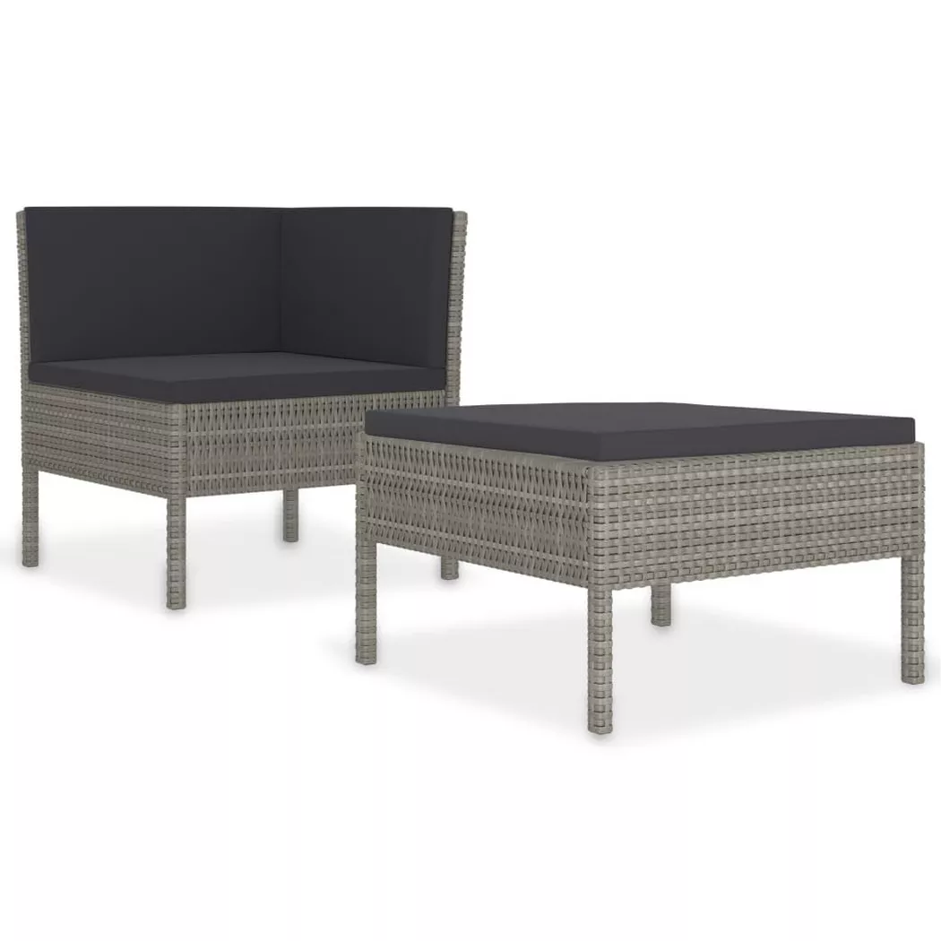 VidaXL - Gartenmöbel-set poly-rattan, One Size, Grau