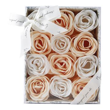 Boîte de 12 fleurs Beige Savon