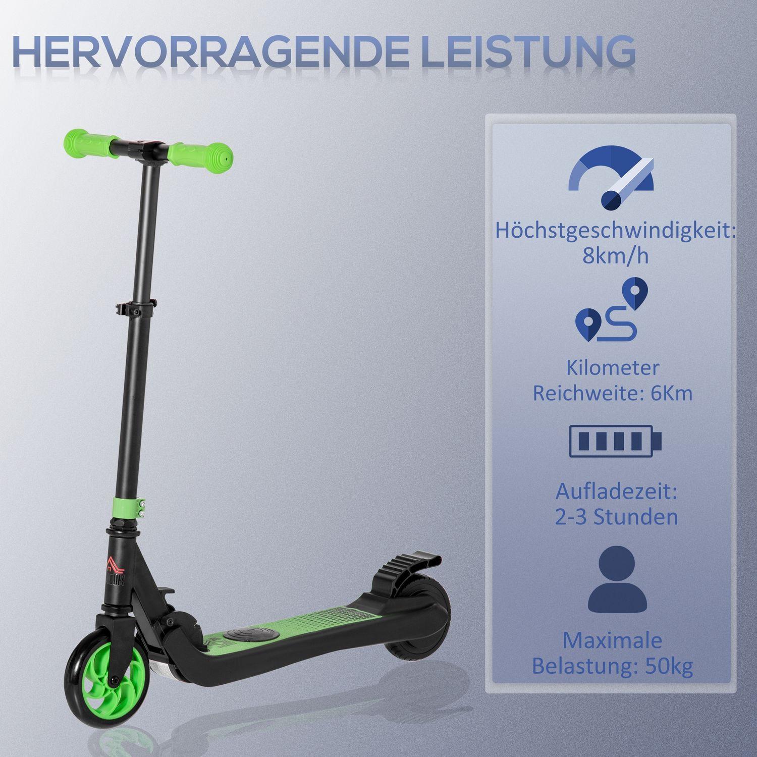 Northio  E-Scooter Monopattino elettrico Motore 120W Autonomia 6 km Max. 8 km/h Monopattino elettrico da 6 anni Verde+Bianco 