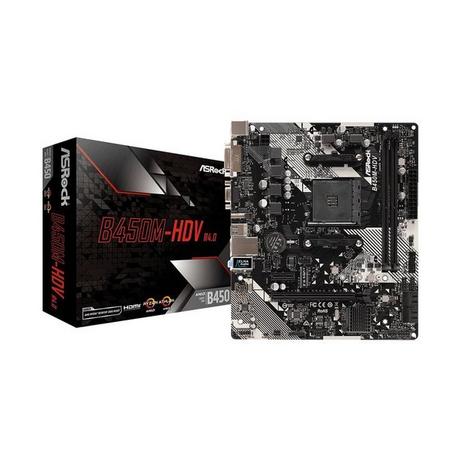 ASRock  B450M-HDV R4.0 B450 (AM4, AMD B450, uATX) 