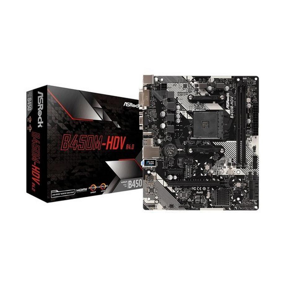 ASRock  B450M-HDV R4.0 B450 (AM4, AMD B450, uATX) 