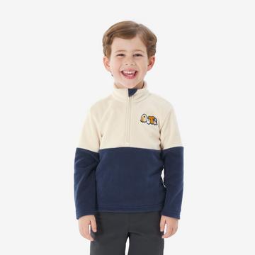 Veste de randonnée en polaire enfant demi-zip synthétique
