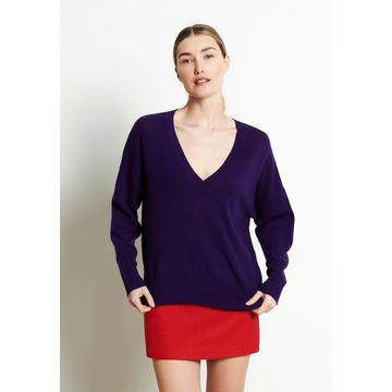 RIA 3 Maglia profonda oversize con scollo a V - 100% cashmere