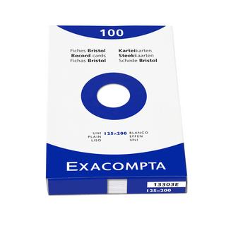 Exacompta Confezione 100 cartoncini bristol - bianco senza righe con perforazione 125x200mm - x 12  