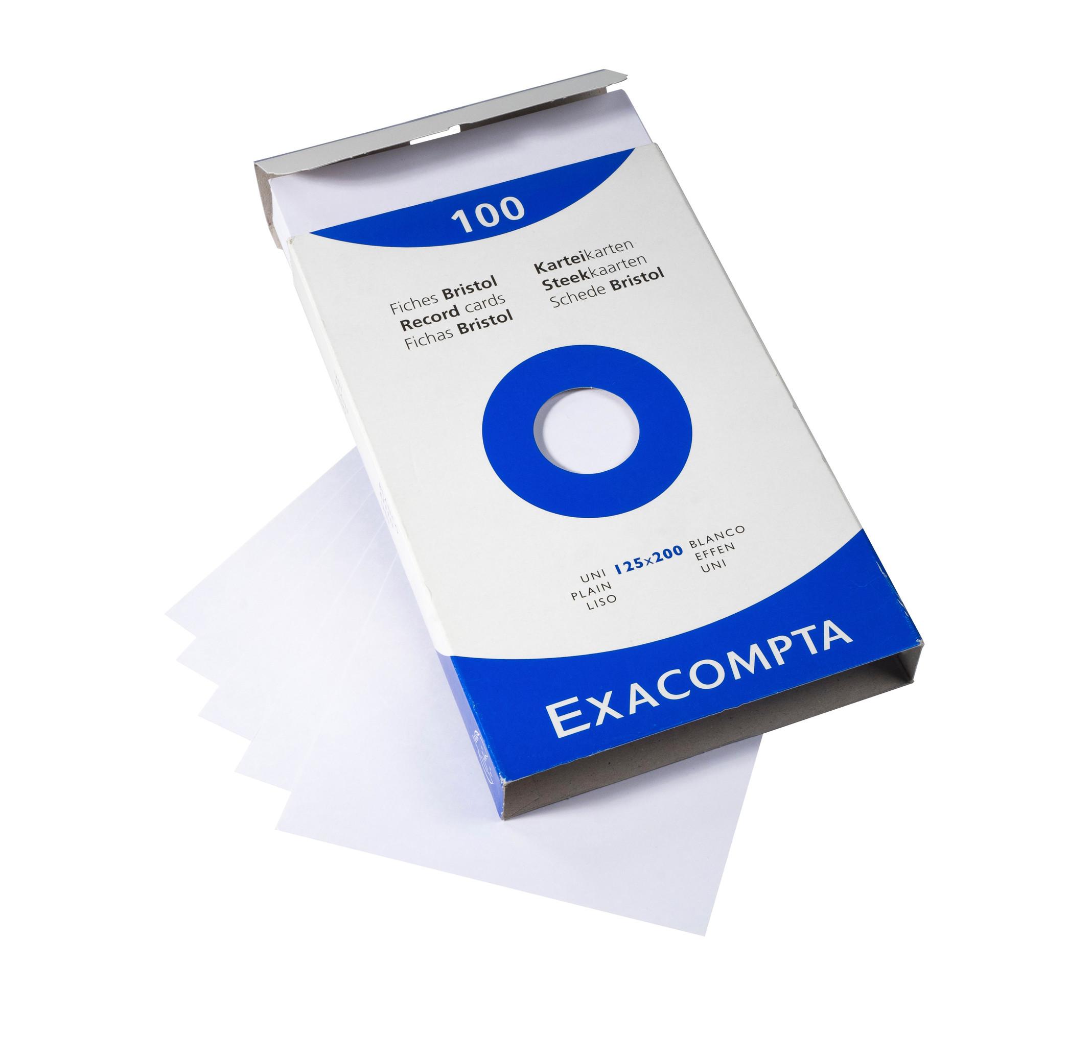 Exacompta Confezione 100 cartoncini bristol - bianco senza righe con perforazione 125x200mm - x 12  