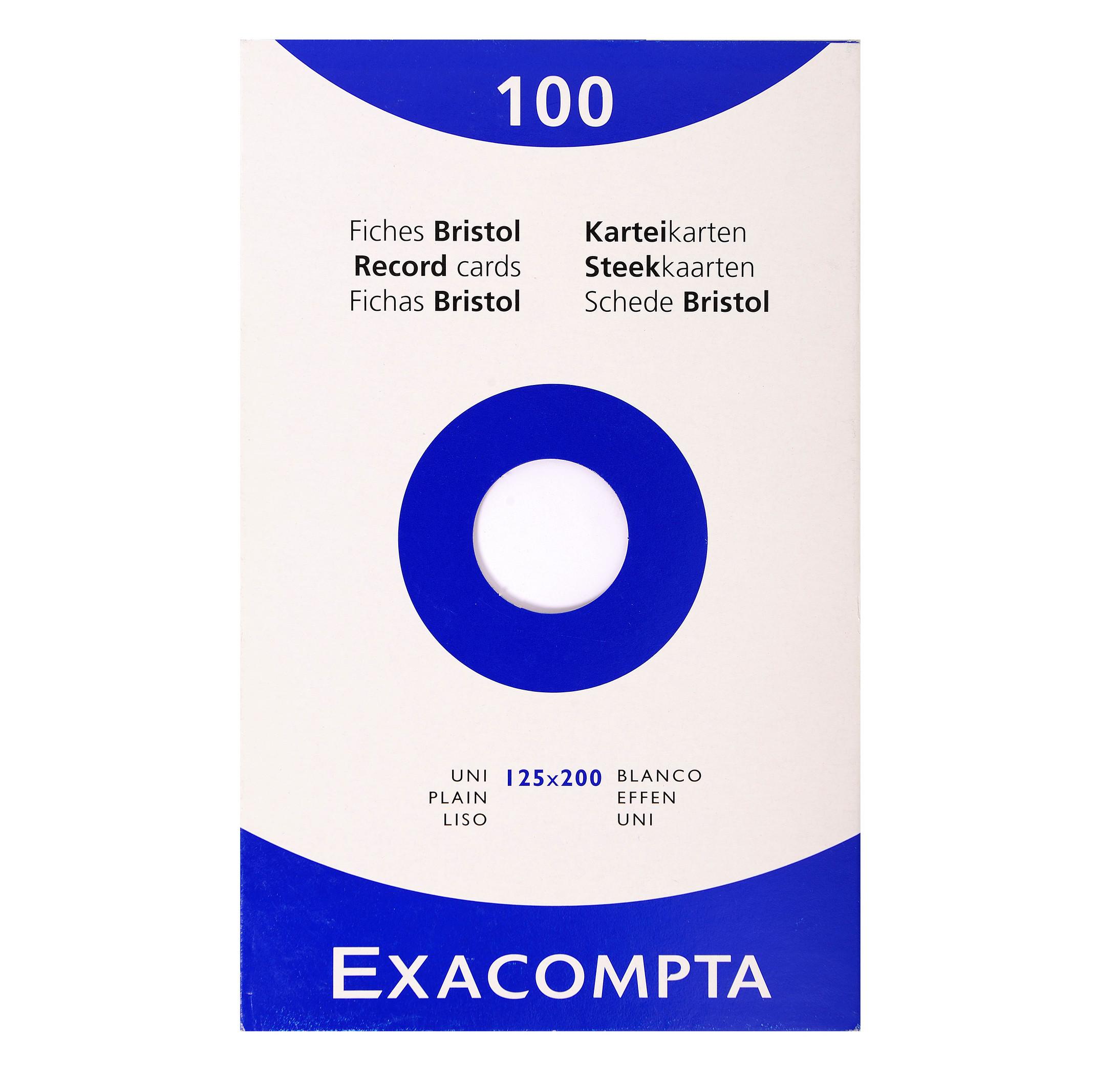 Exacompta Confezione 100 cartoncini bristol - bianco senza righe con perforazione 125x200mm - x 12  