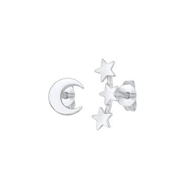 Boucles d'Oreilles Femmes Clous D'oreilles Demi-Lune Étoile Mixte