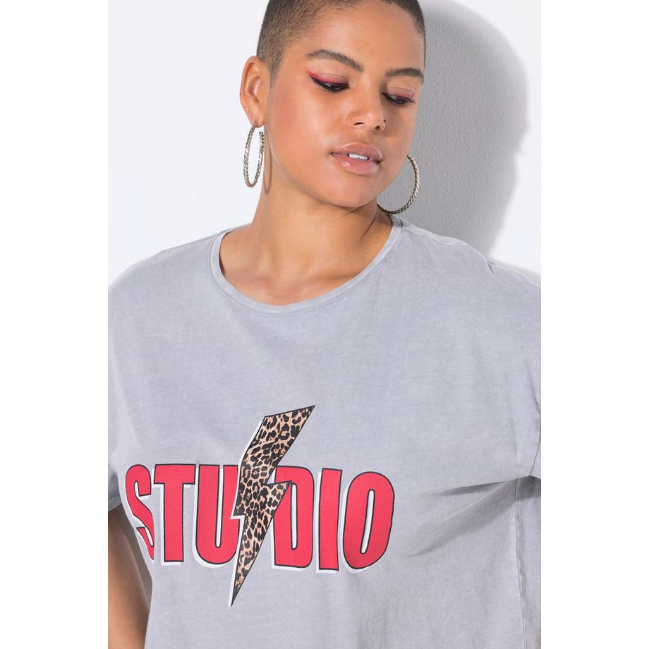 Studio Untold T-Shirt Oversize Fulmine Leopardato Mezza Manica  