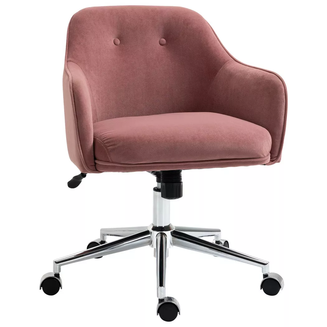 Northio – Bürostuhl Schreibtischstuhl Mit Wippenfunktion, Höhenverstellbar, Samt-Touch, Rot, 61X59X80,5-90,5Cm, 60 cm