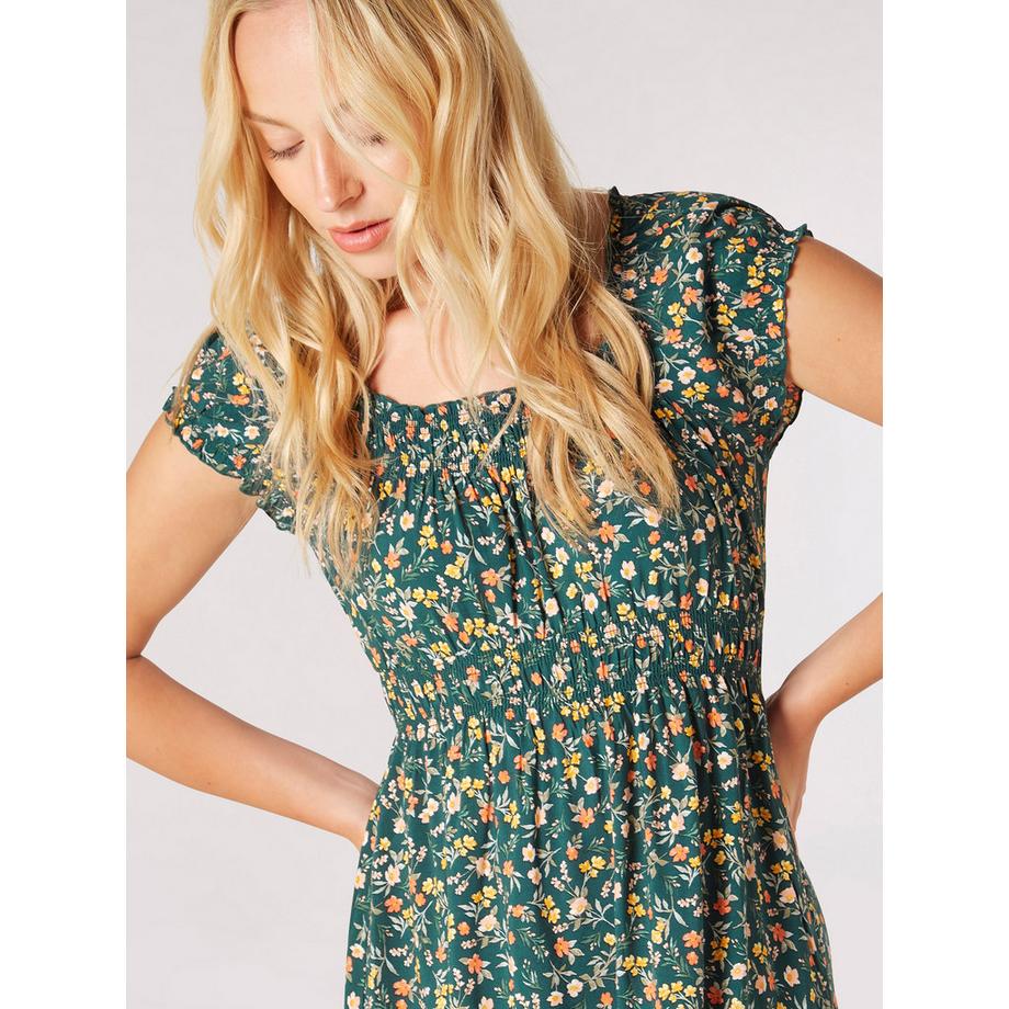 APRICOT Abito Midi Garden Floral Milkmaid  