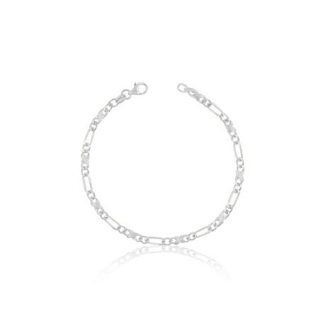 MUAU Schmuck  Bracelet Carrera/figaro en or blanc 750, 22cm, 3,5mm 