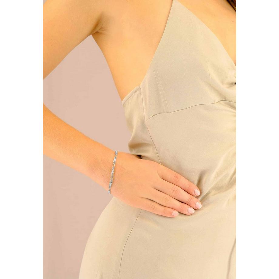 MUAU Schmuck  Bracelet Carrera/Figaro Weissgold 750, 22cm, 3.5mm 