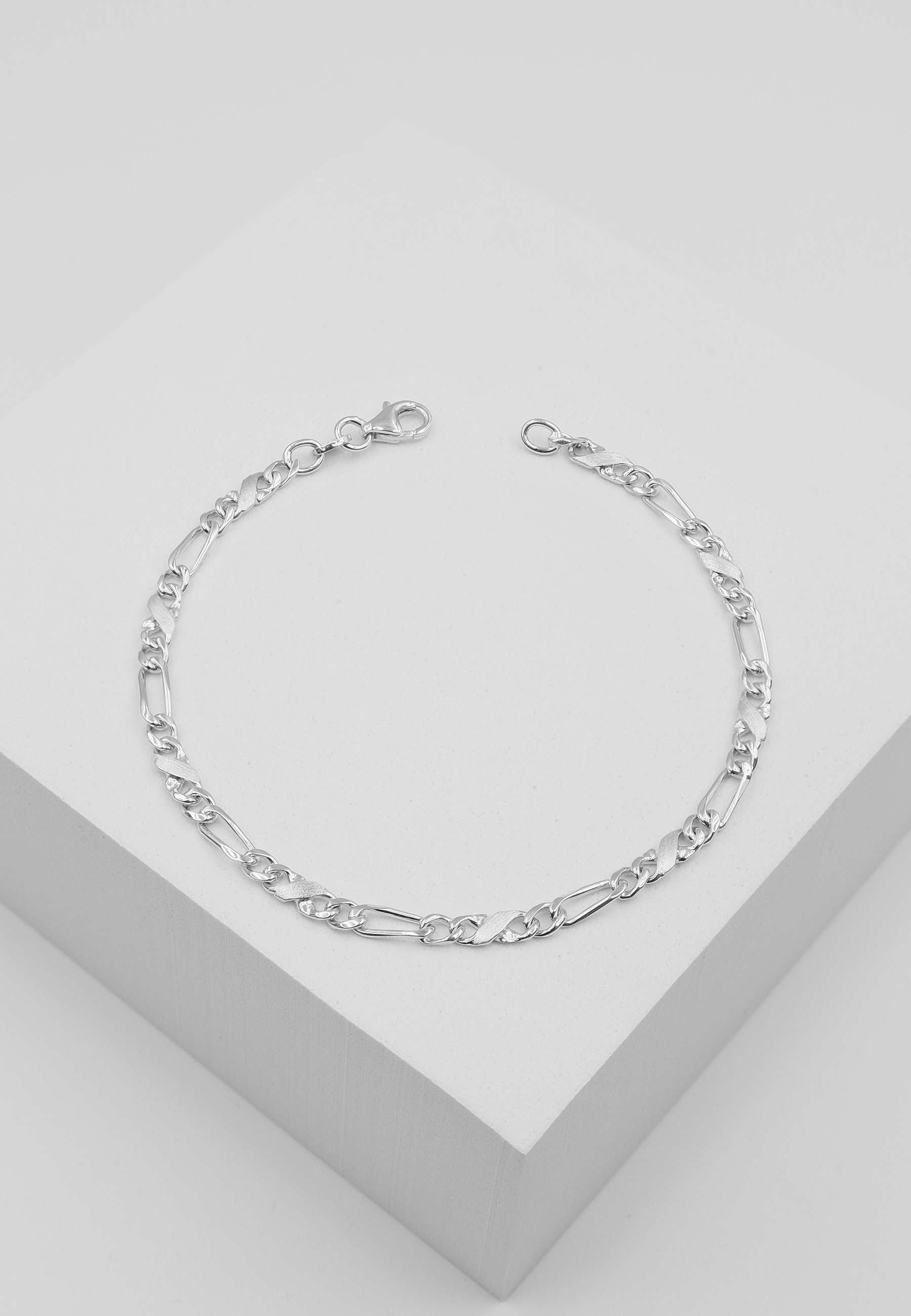 MUAU Schmuck  Bracelet Carrera/figaro en or blanc 750, 22cm, 3,5mm 