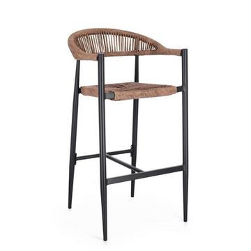 Tabouret de bar Jandia anthracite naturel