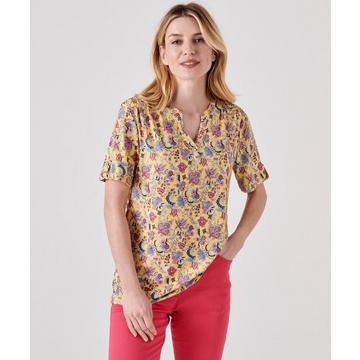 Blouse crêpe stretch fluide.