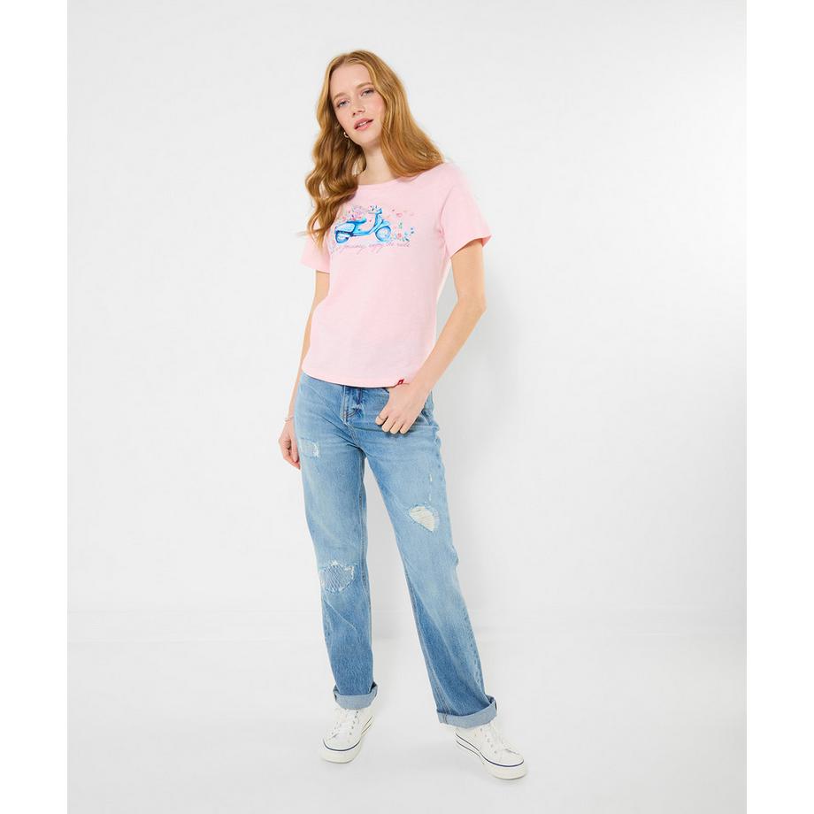 Joe Browns T-shirt à motif floral et mobylette  