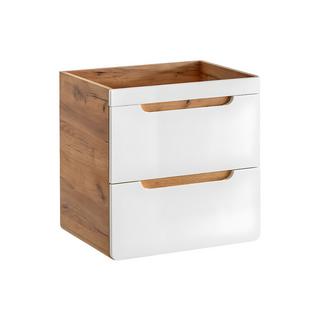 Vente-unique Mobile sotto lavabo sospeso colore naturale e bianco - 60 cm - ARUBA  
