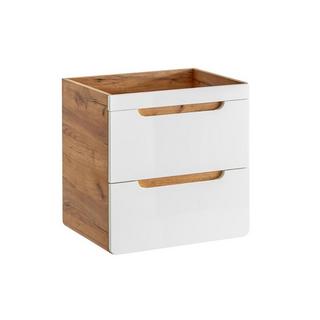 Vente-unique Mobile sotto lavabo sospeso colore naturale e bianco - 60 cm - ARUBA  