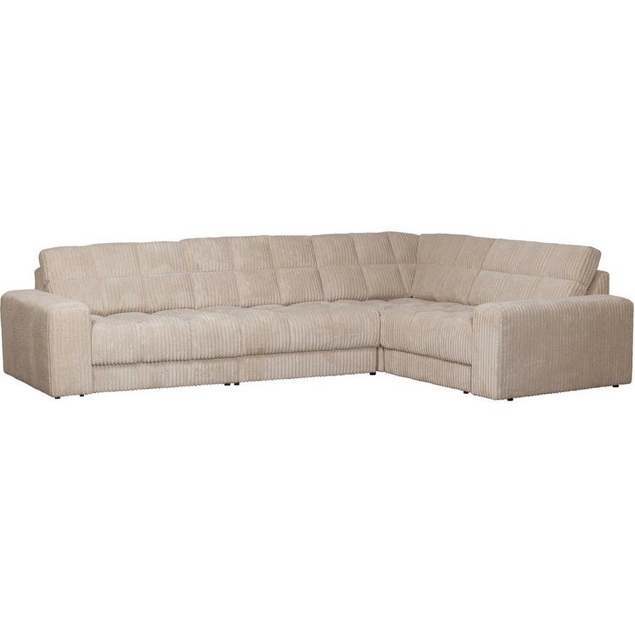 Ecksofa Second Date rechts grober Rippstoff travertin 316x212