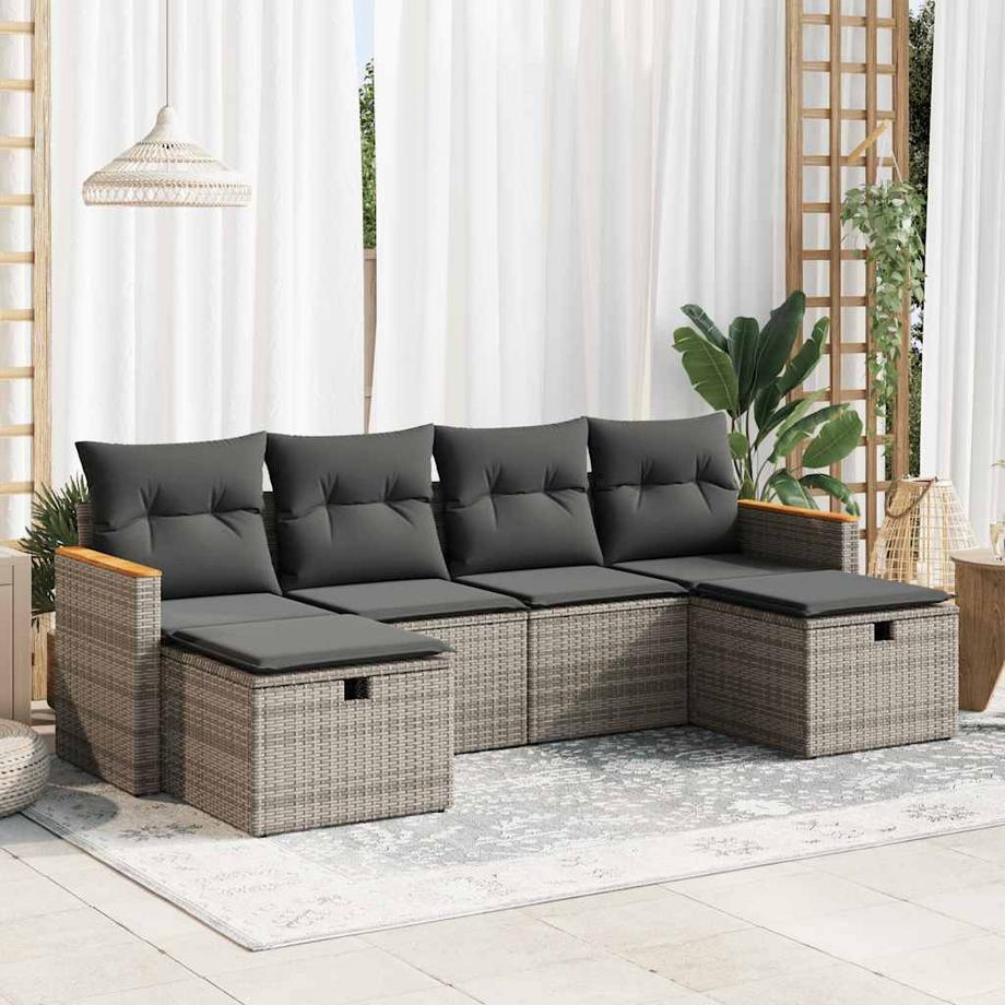 VidaXL Ensemble de canapés de jardin rotin synthétique  