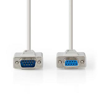 Nedis  Série Câble | D-SUB 9 broches mâle | D-SUB 9 broches femelle | Nickelé | 5.00 m | Rond | PVC | Ivoire | Etiquette 