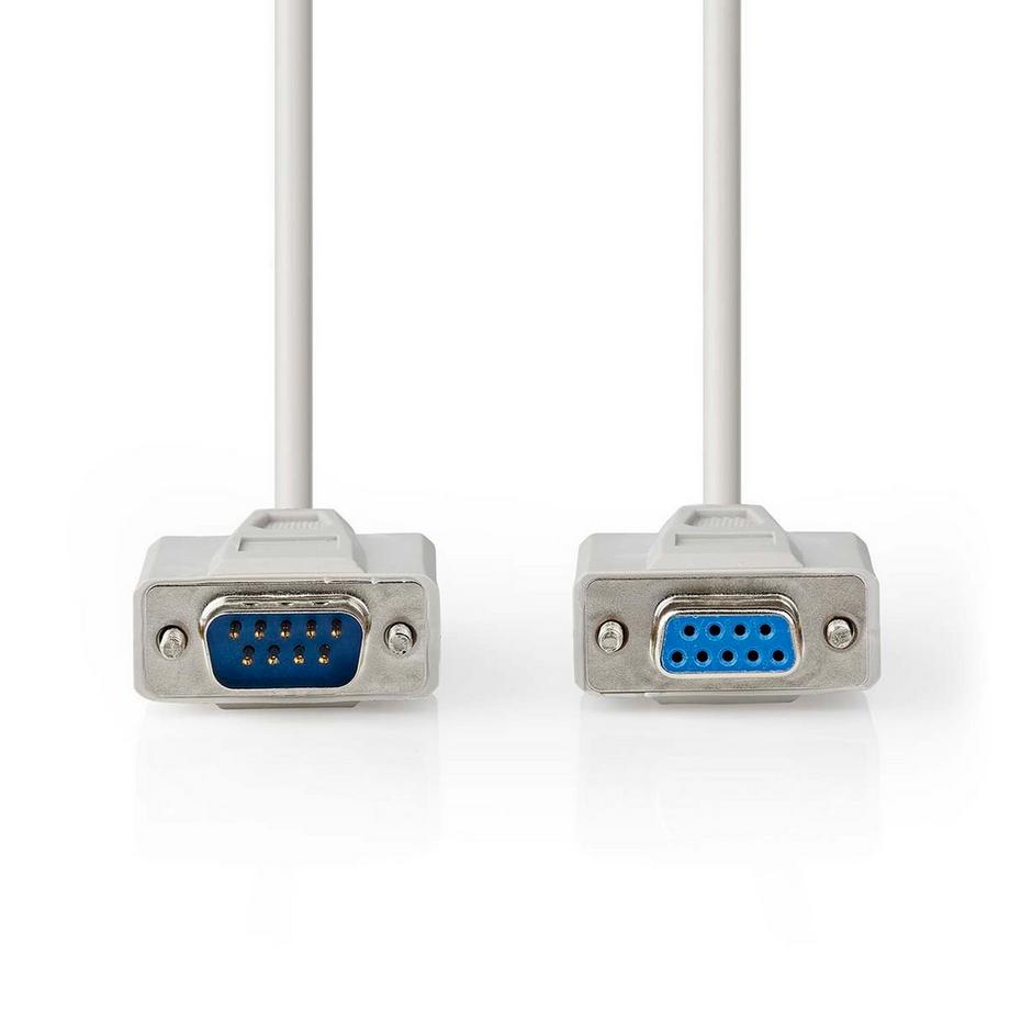 Nedis  Serie Kabel | D-SUB 9-Pin Stecker | D-SUB 9-Pin Buchse | Vernickelt | 5,00 m | Rund | PVC | Elfenbein | Etikett 