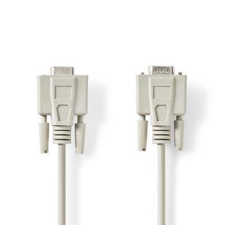 Nedis  Série Câble | D-SUB 9 broches mâle | D-SUB 9 broches femelle | Nickelé | 5.00 m | Rond | PVC | Ivoire | Etiquette 
