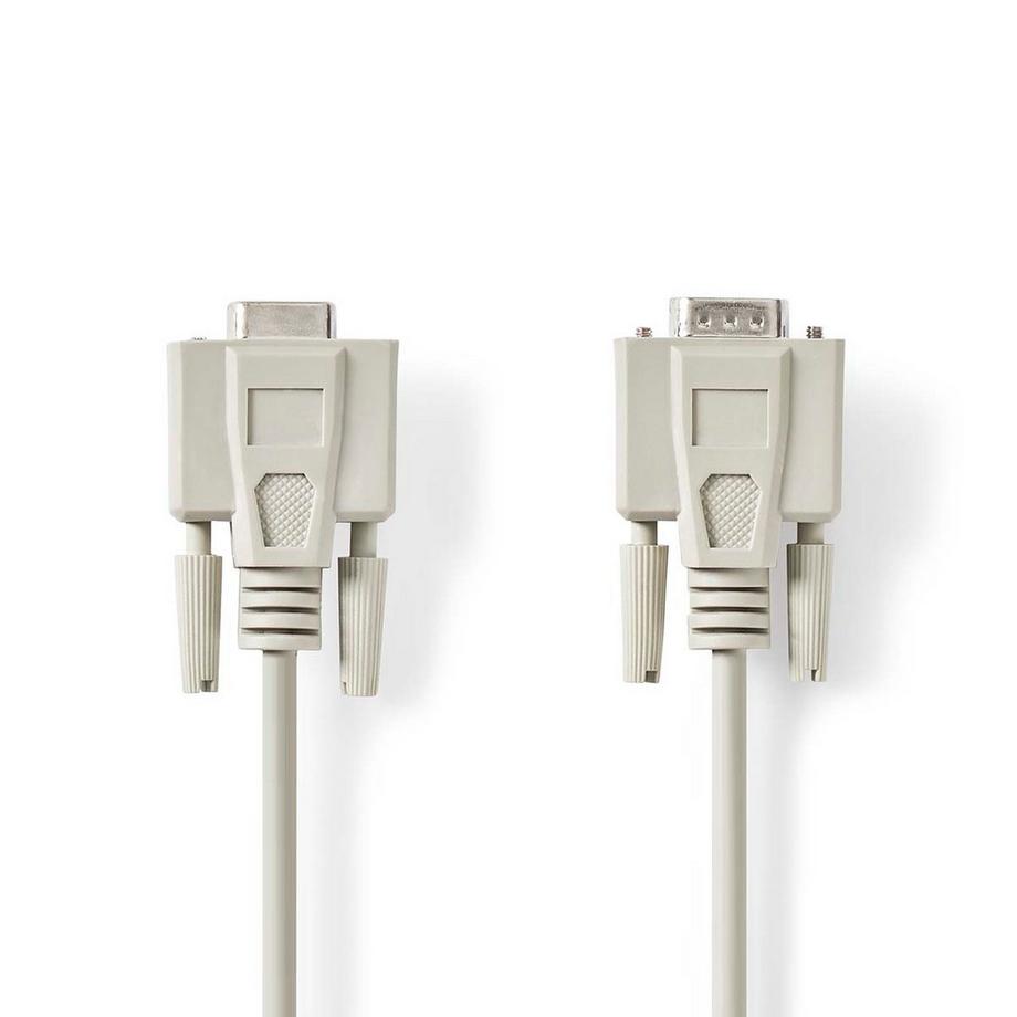 Nedis  Serie Kabel | D-SUB 9-Pin Stecker | D-SUB 9-Pin Buchse | Vernickelt | 5,00 m | Rund | PVC | Elfenbein | Etikett 
