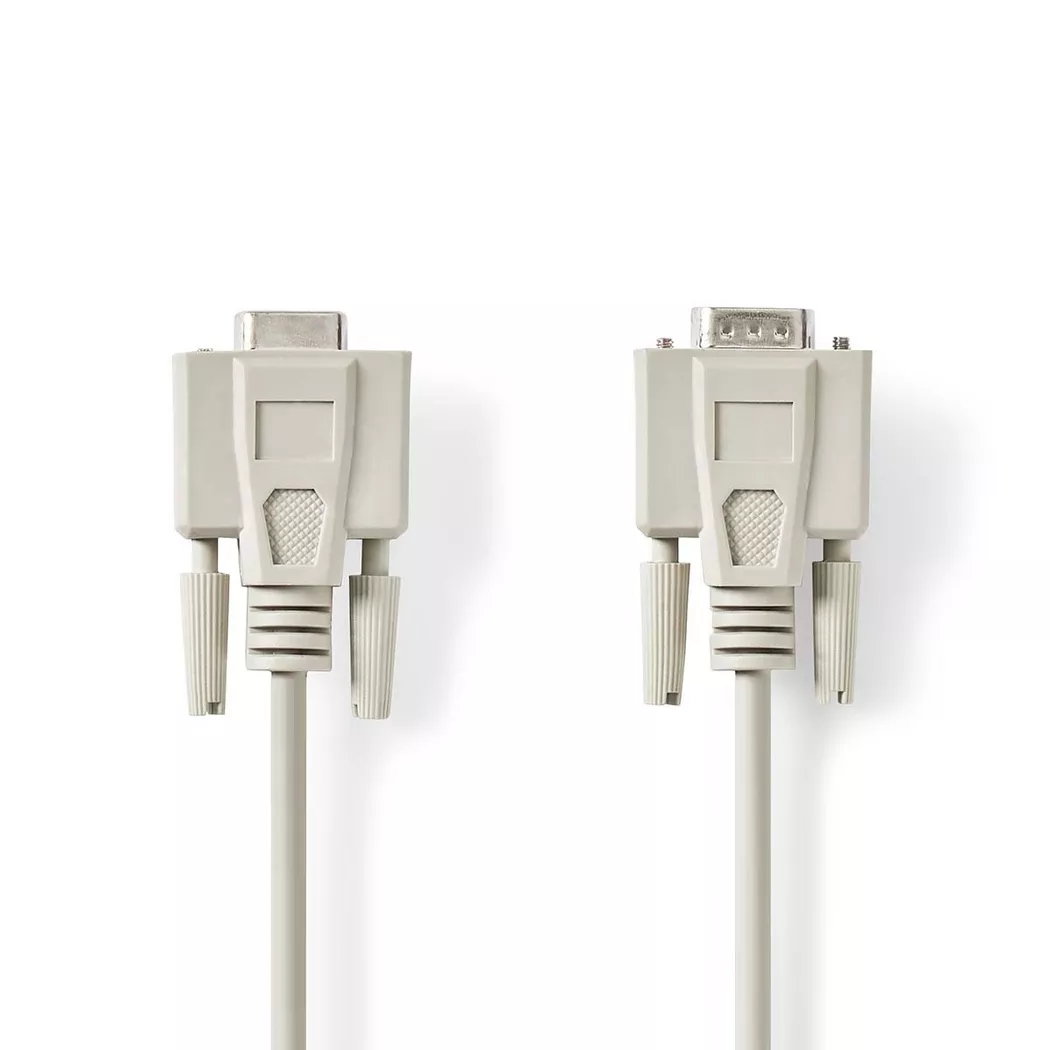 Nedis – Serie Kabel | D-SUB 9-Pin Stecker Buchse Vernickelt 5,00 m Rund PVC Elfenbein Etikett, One Size