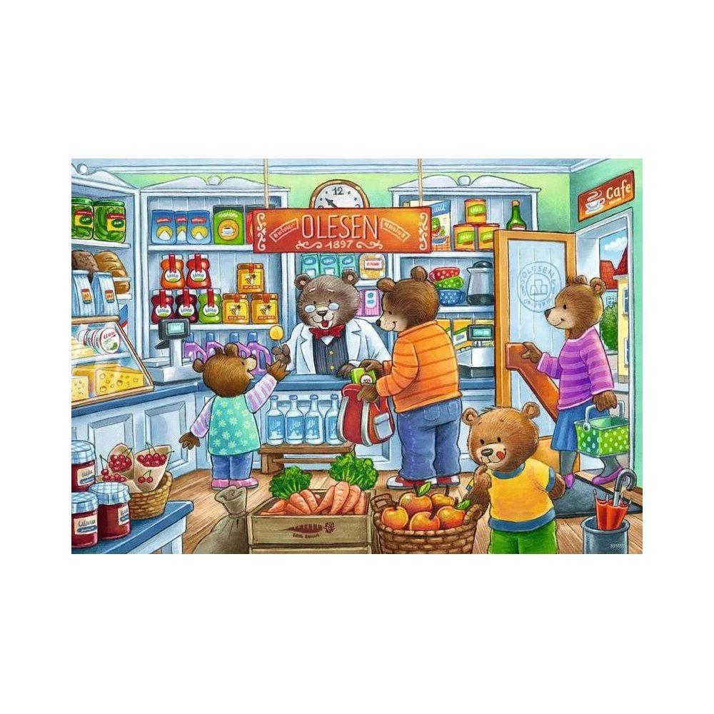 Ravensburger  Ravensburger puzzel Market and Supermarket Scene - Twee puzzels - 12 stukjes - kinderpuzzel 