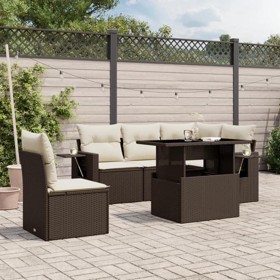 VidaXL Ensemble de canapés de jardin rotin synthétique  