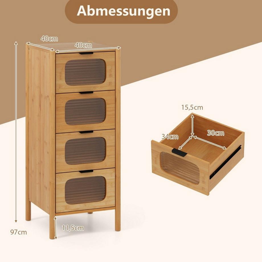 Northix Commode à 4 tiroirs  